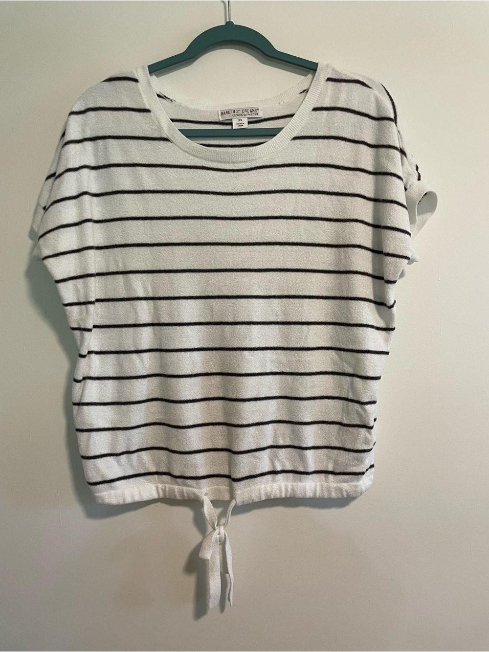 Barefoot Dreams Cozy Chic UltraLite XS Women’s Striped Drawstring Top